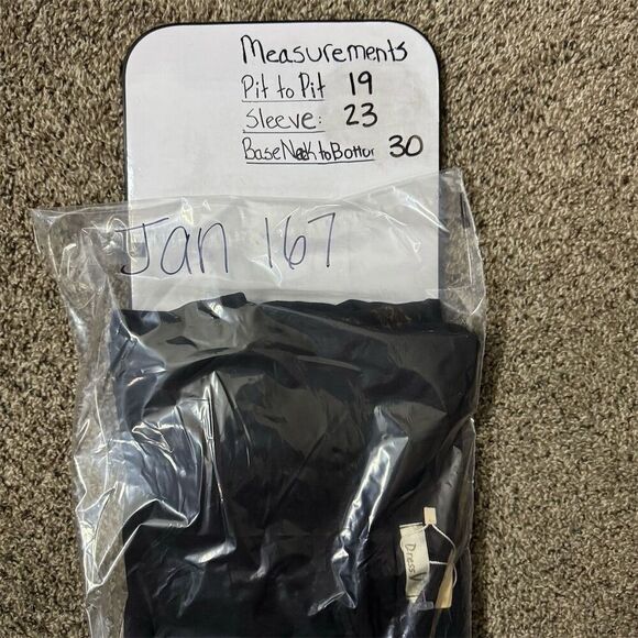 Women's 2XL Black Long Sleeve Knee Length Dress with Pockets Casual - Picture 7 of 7